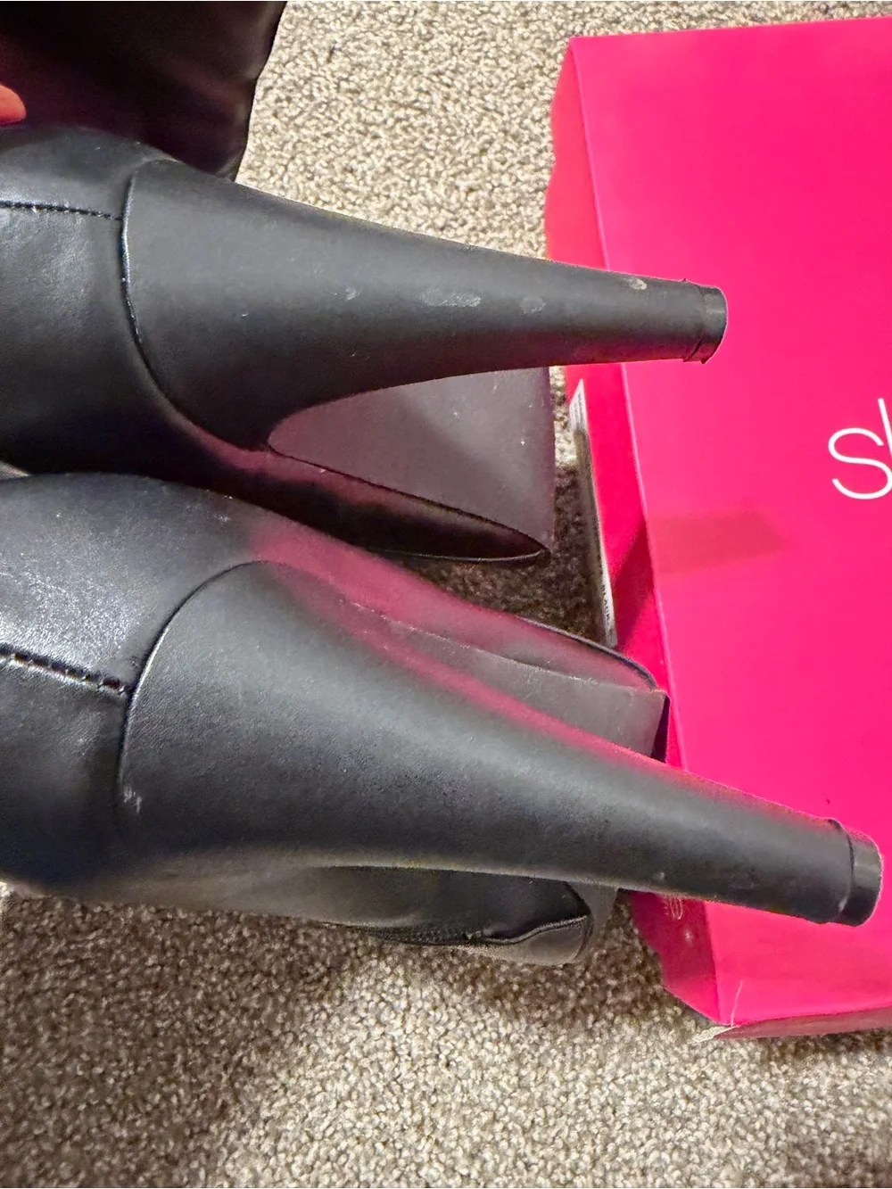 Shoe Dazzle Black Pointed-Toe Slouch Over-the-Knee Boots